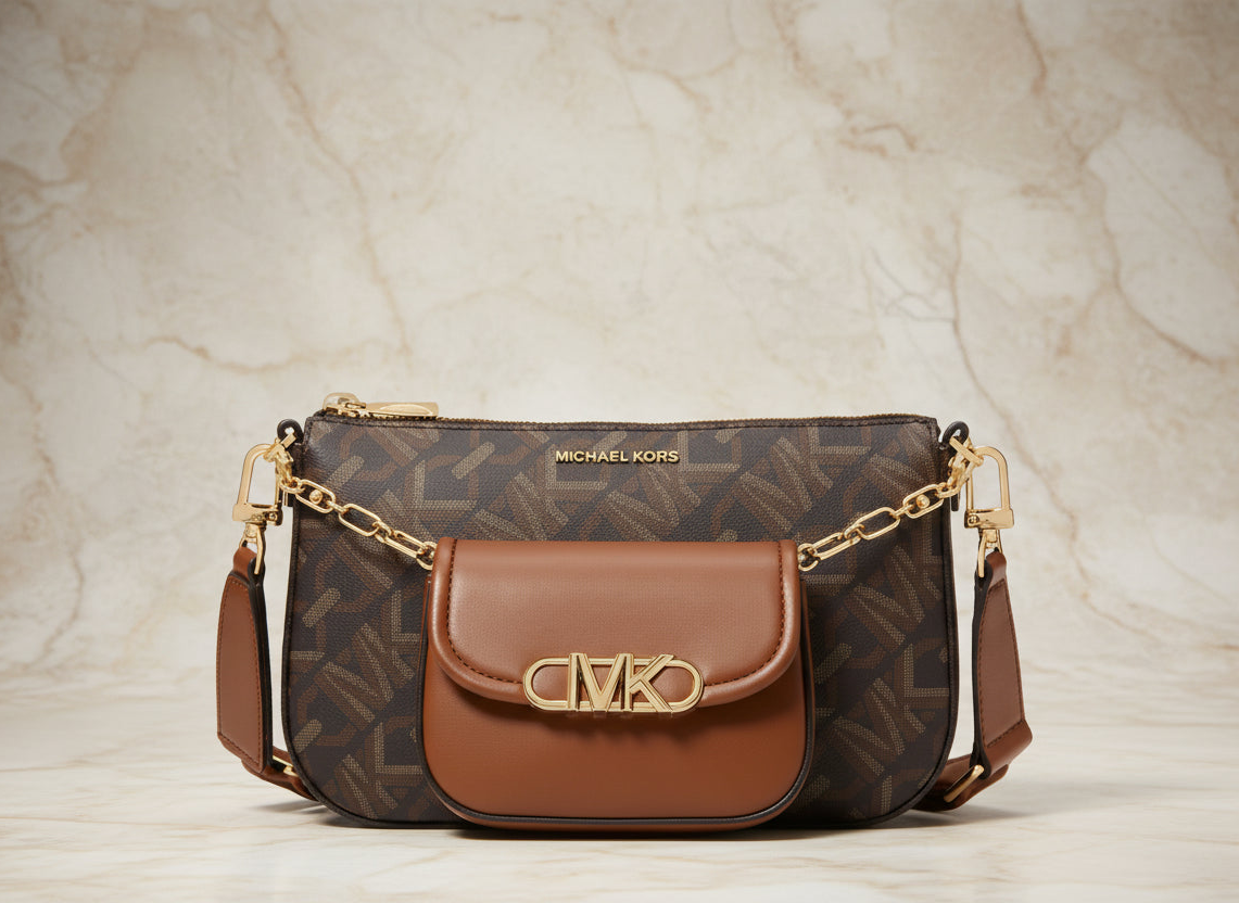 MICHAEL KORS EMPIRE SIGNATURE LOGO 2-IN-1 CROSSBODY BAG ( FROM BOUTIQUE STORE )