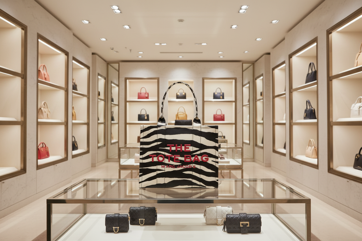 حقيبة سفر كبيرة من قماش مارك جاكوبس بنقشة جلد الحمار الوحشي