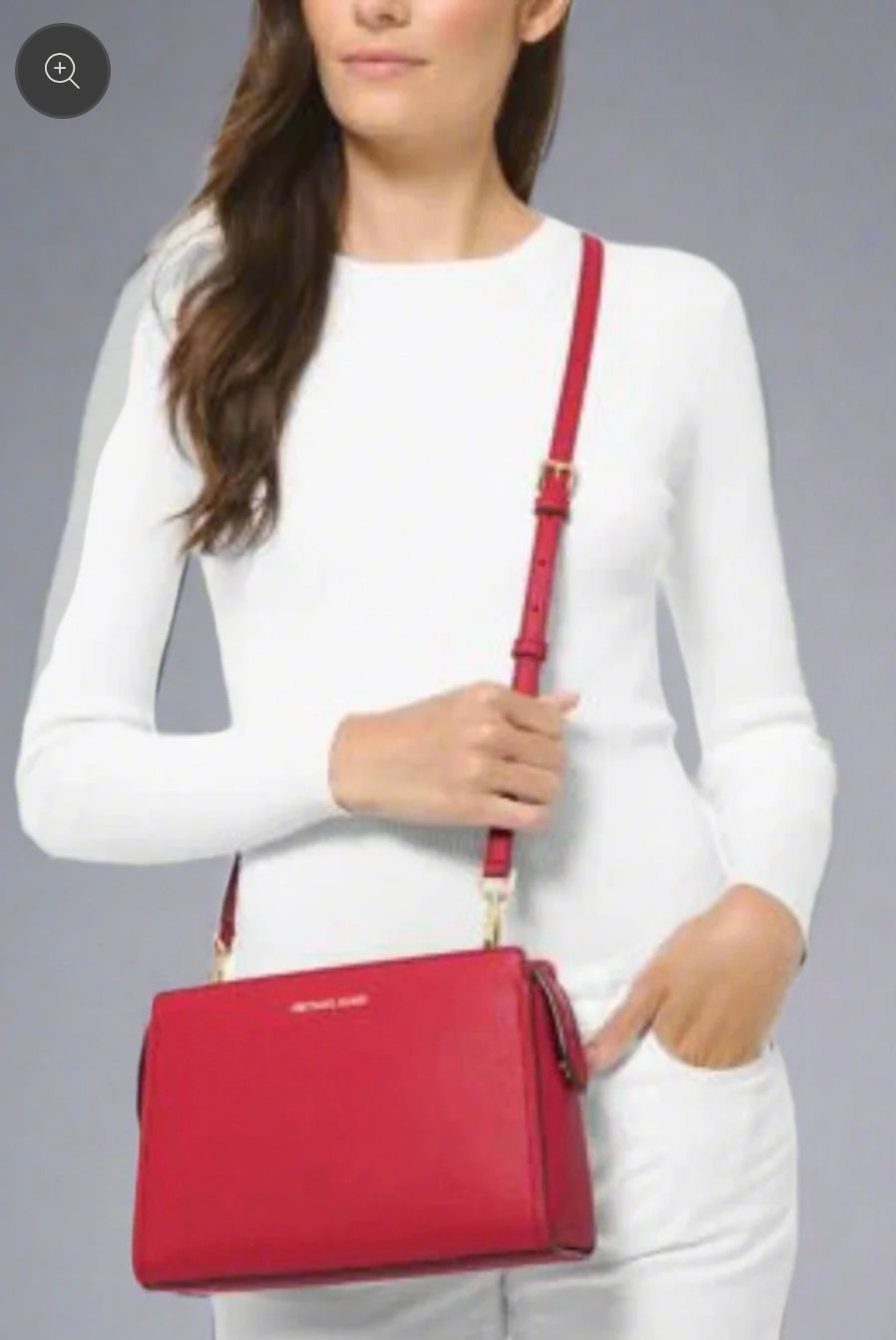 MICHAEL KORS LESLIE MESSENGER BAG - ELECTRIC PINK ( FUSCHIA COLOR )