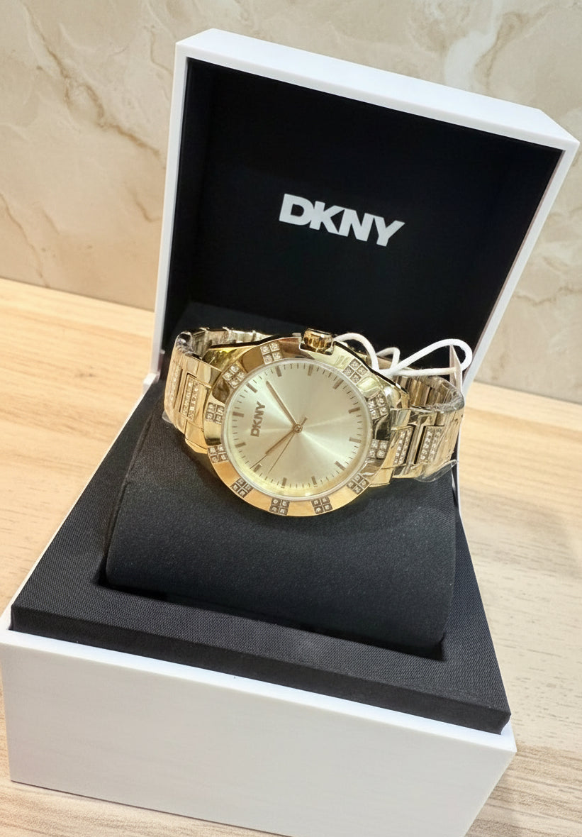 DKNY GLITZ GOLD WATCH