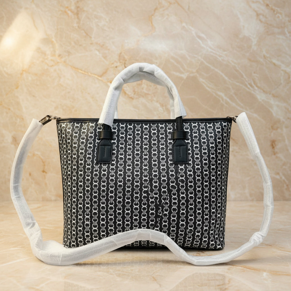TORY BURCH GEMINI LINK ZIP TOP TOTE SMALL CANVAS