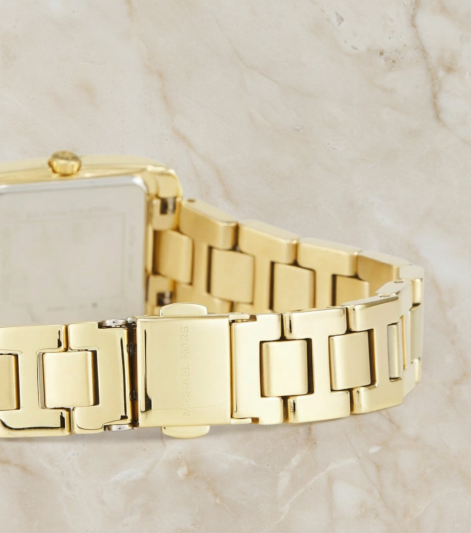 ساعة مايكل كورس إيمري ذهبية اللون - صغيرة مستطيلة