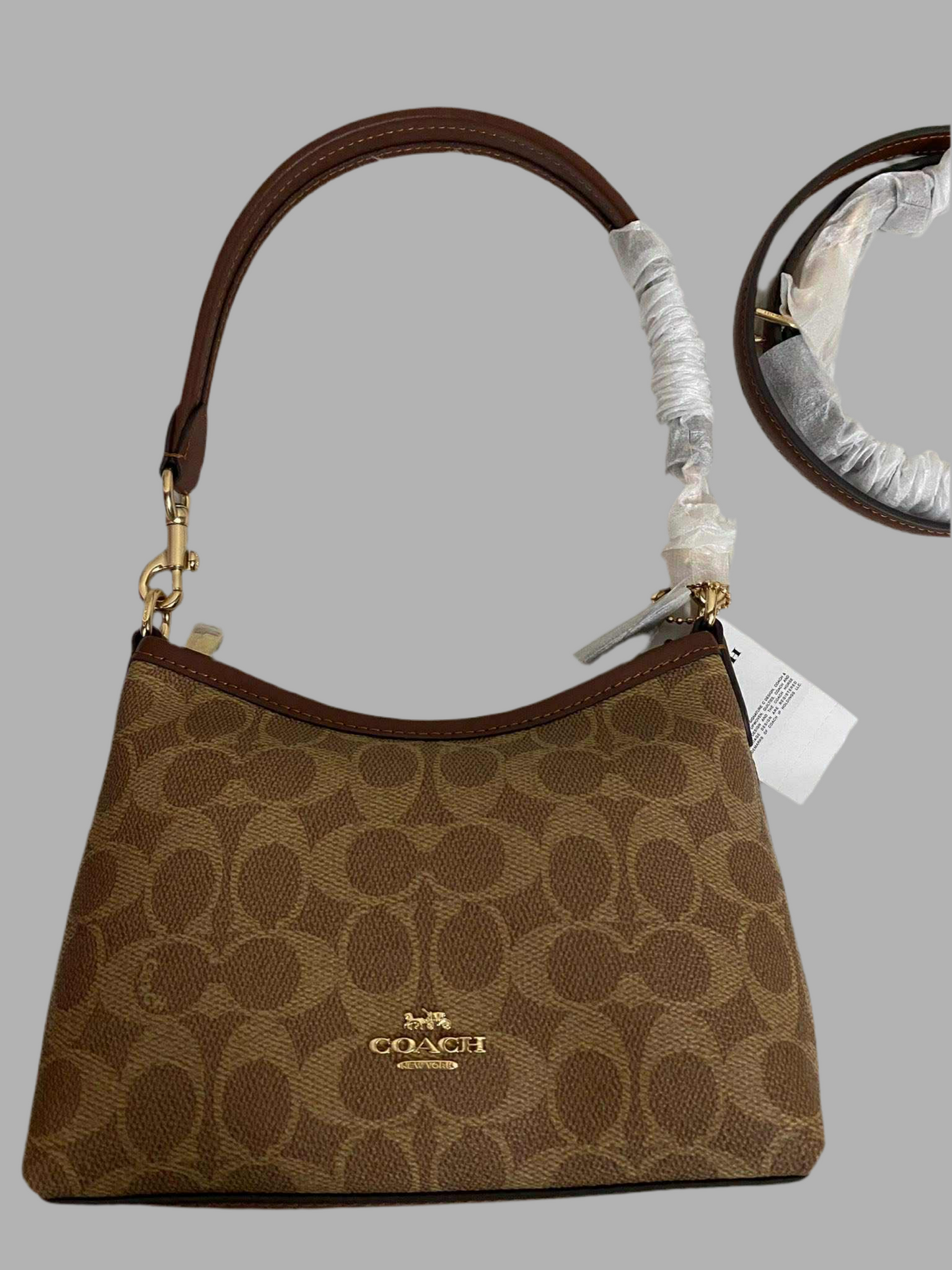 COACH SMALL LAUREL SHOULDER BAG - SIGNATURE COATED CANVAS