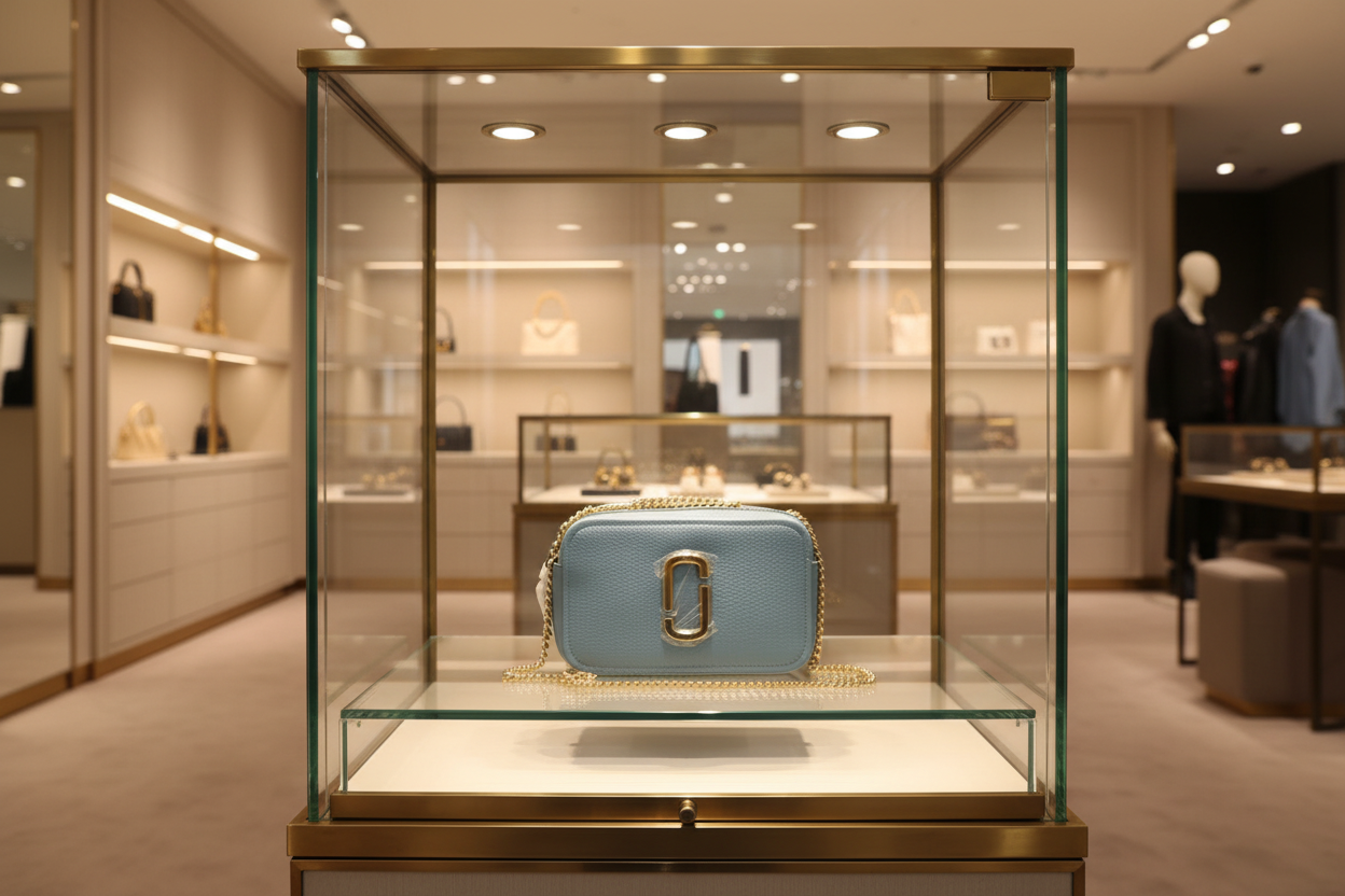 MARC JACOBS GLAM SHOT 21 PEBBLE CALF LEATHER - BLUE