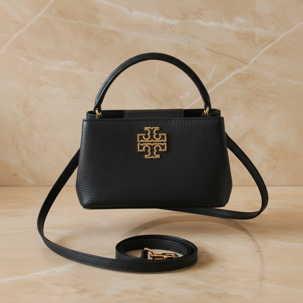TORY BURCH MICRO BRITTEN SATCHEL - BLACK