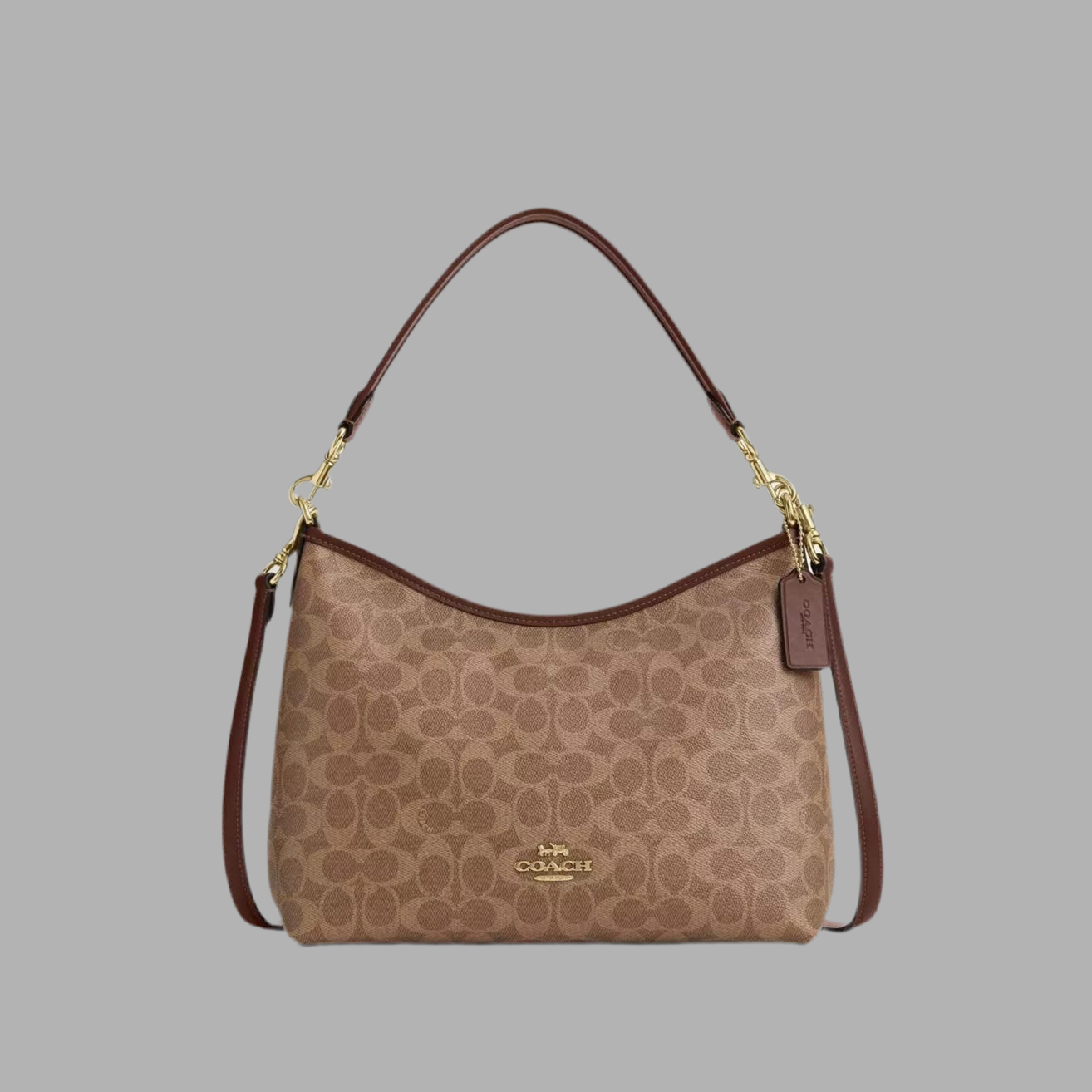 COACH MEDIUM LAUREL SIGNATURE COATED CANVAS