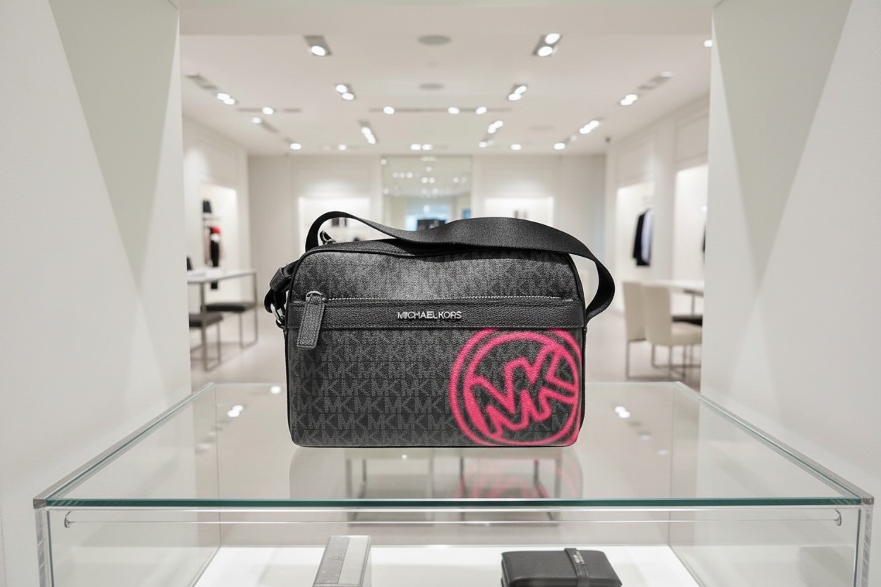 MICHAEL KORS COOPER EMBELISHED SIGNATURE LOGO UTILITY CROSSBODY