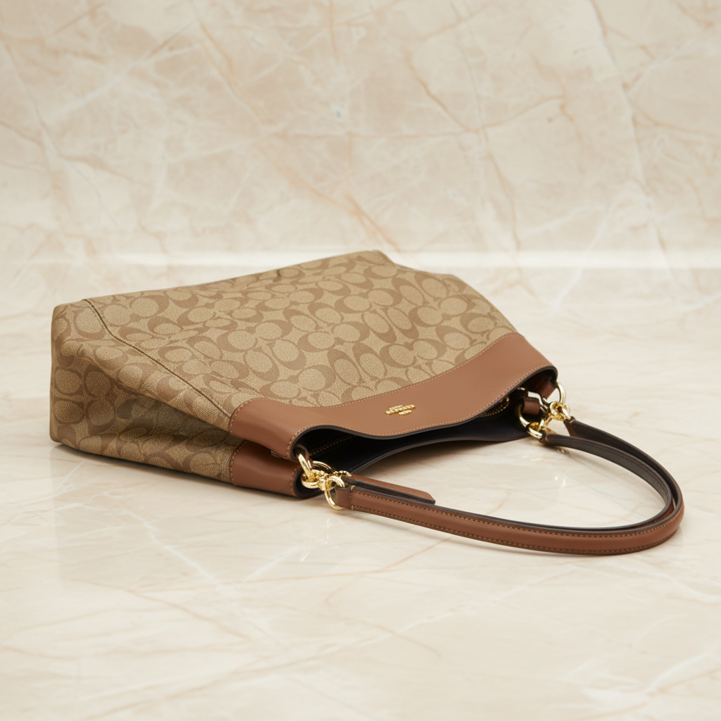 SALE‼️‼️‼️COACH LEXY SHOULDER BAG IN SIGNATURE KHAKI/SADDLE