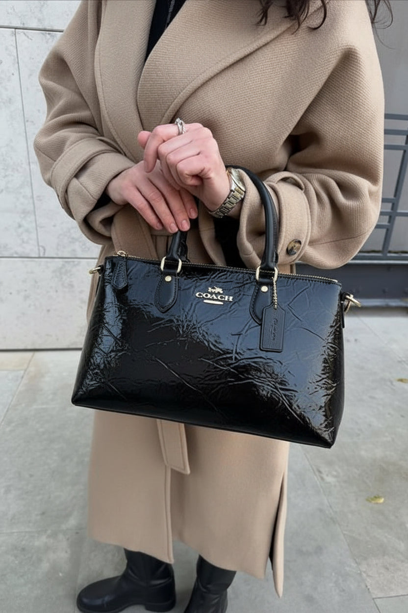 Coach Crinkled Patent Georgia Satchel