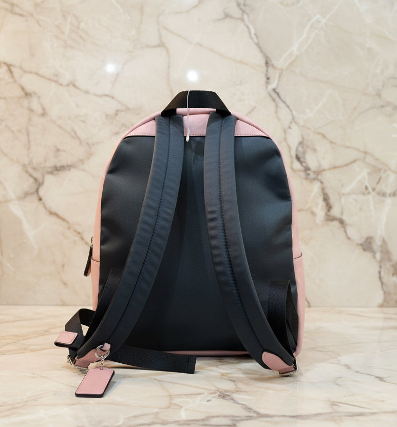 COACH CHARLIE MEDIUM BACKPACK - SIGNATURE BROWN/PINK