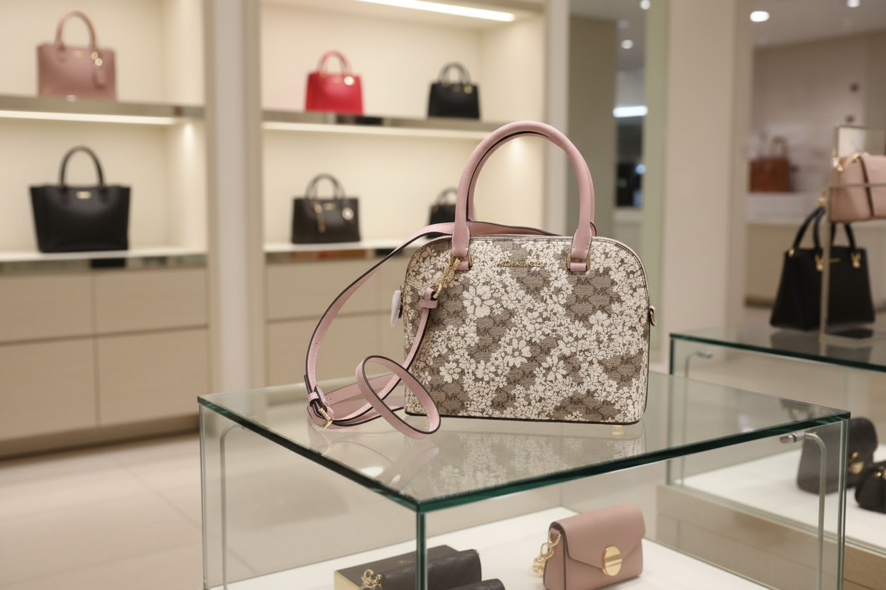 MICHAEL KORS CINDY SATCHEL DOME MEDIUM - SPRING FLORAL PRINT