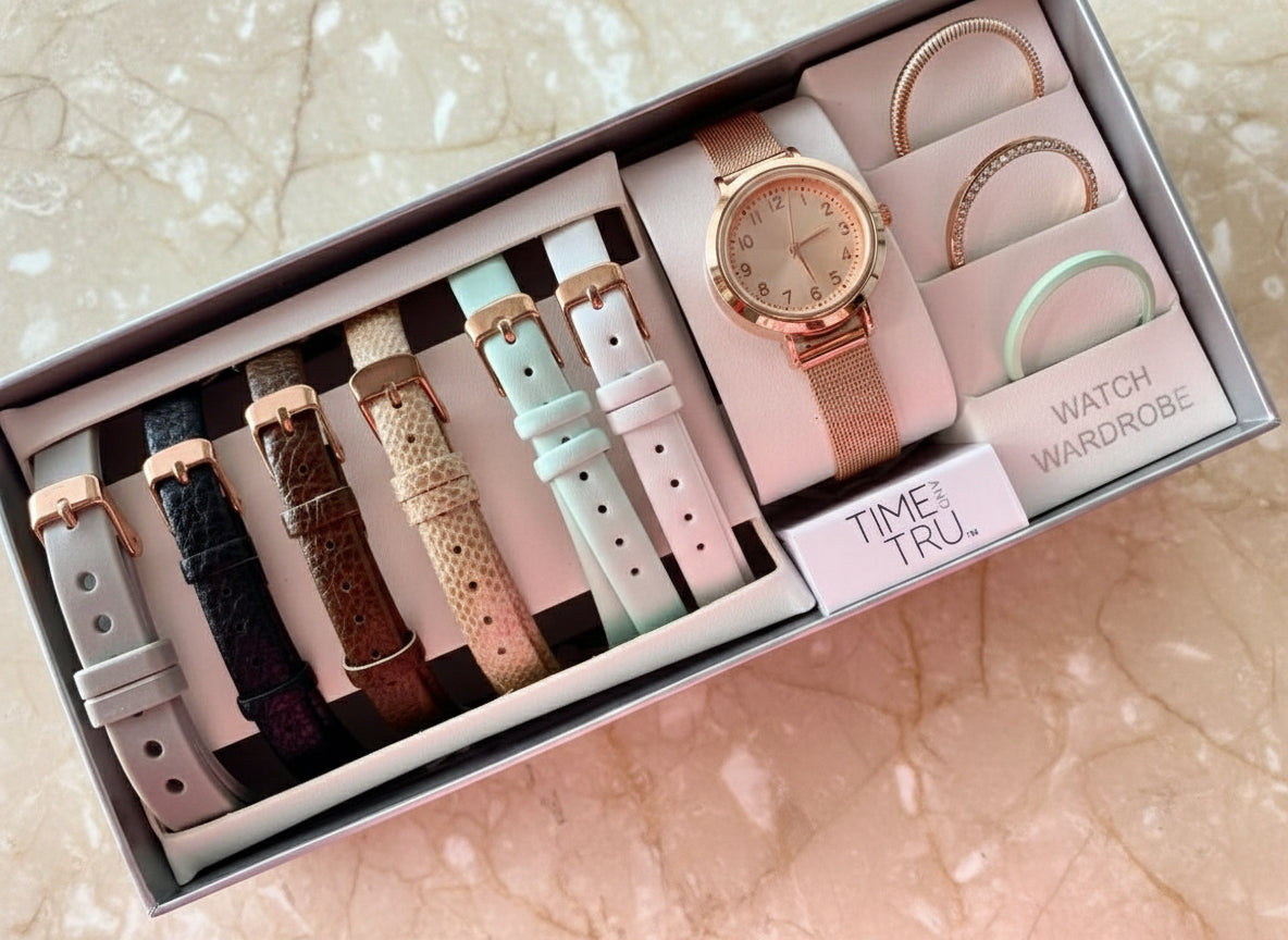 TIME N TRU - INTERCHANGEABLE SET MESH WATCH - ROSEGOLD