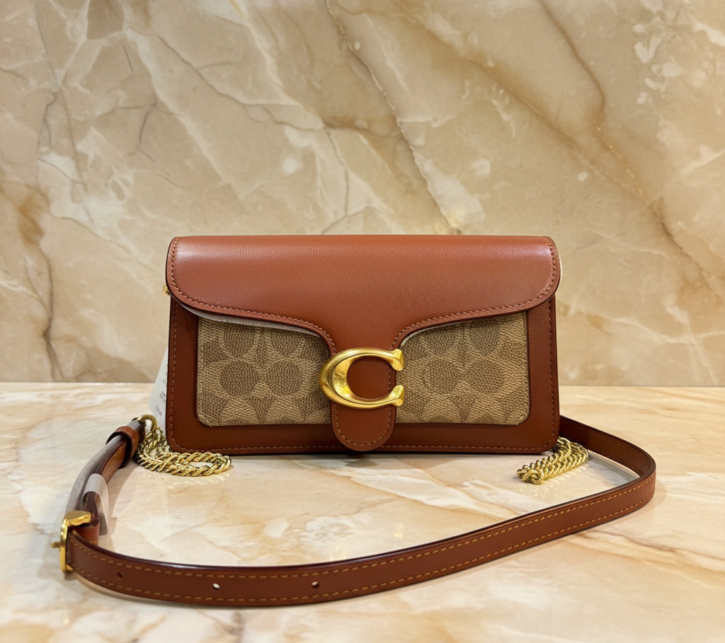 Coach Tabby Chain Clutch In Signature Canvas 21