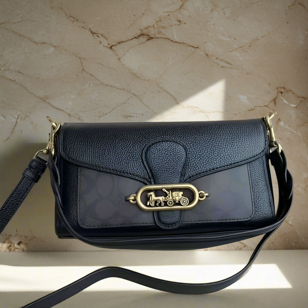 COACH JADE SHOULDER BAG/CROSSBODY BAG - SIGNATURE CANVAS & PEBBLE LEATHER
