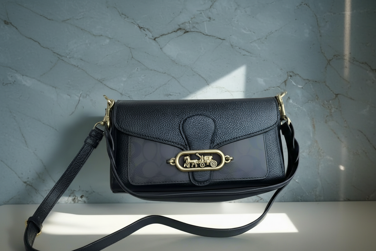 COACH JADE SHOULDER BAG/CROSSBODY BAG - SIGNATURE CANVAS & PEBBLE LEATHER