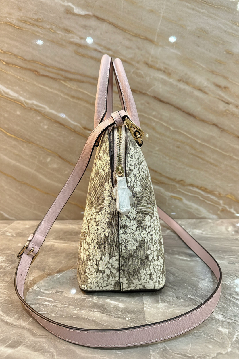 MICHAEL KORS CINDY SATCHEL DOME MEDIUM - SPRING FLORAL PRINT