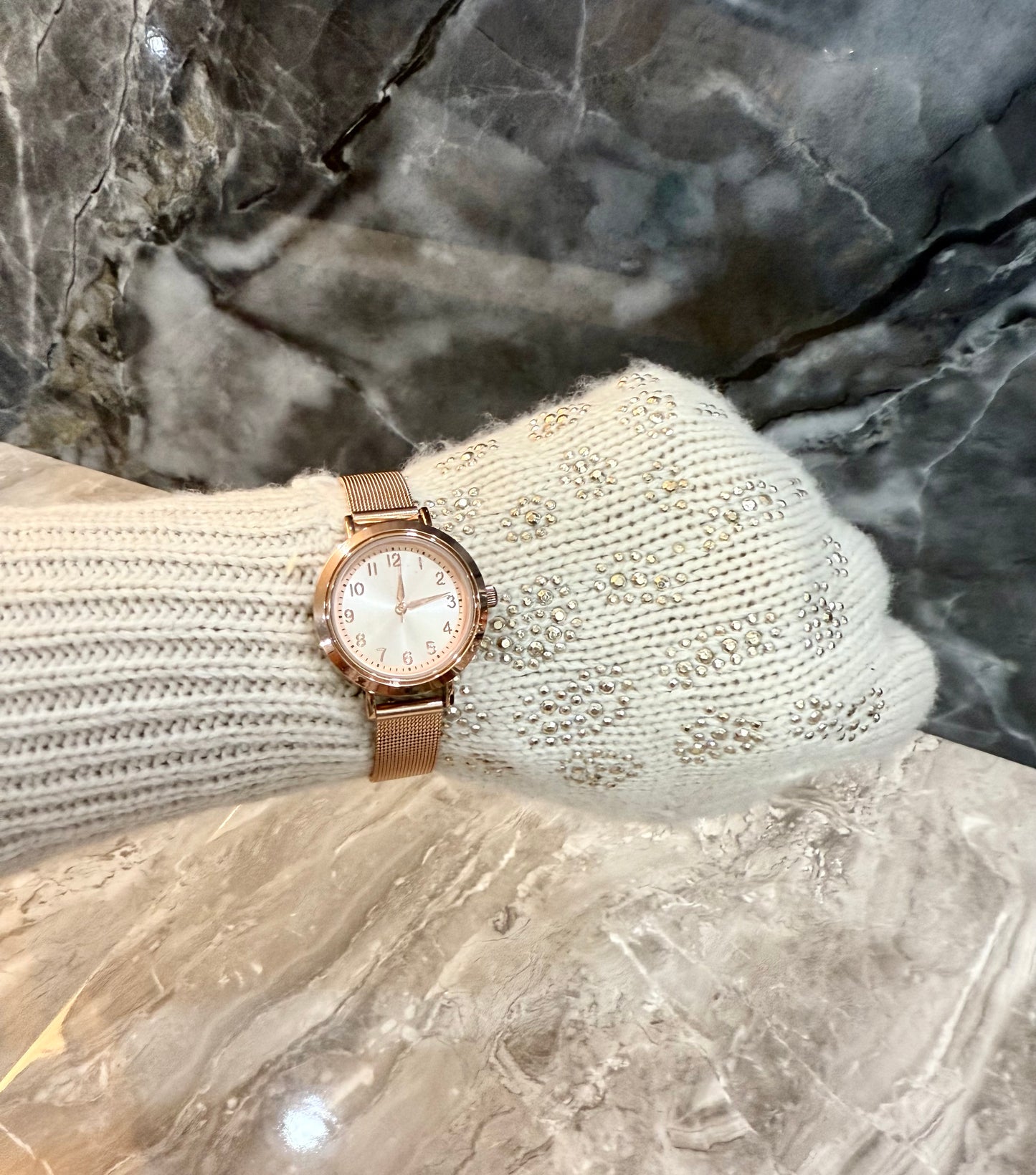 TIME N TRU - INTERCHANGEABLE SET MESH WATCH - ROSEGOLD