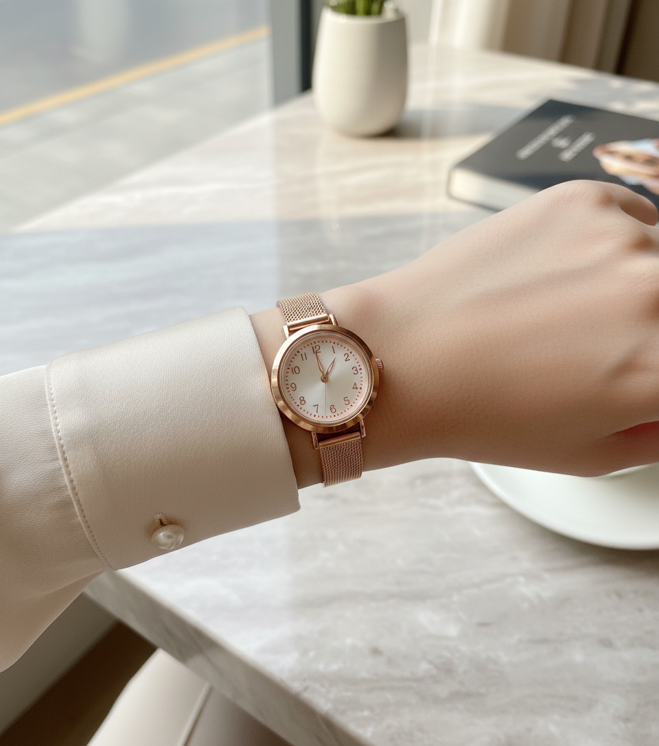 TIME N TRU - INTERCHANGEABLE SET MESH WATCH - ROSEGOLD