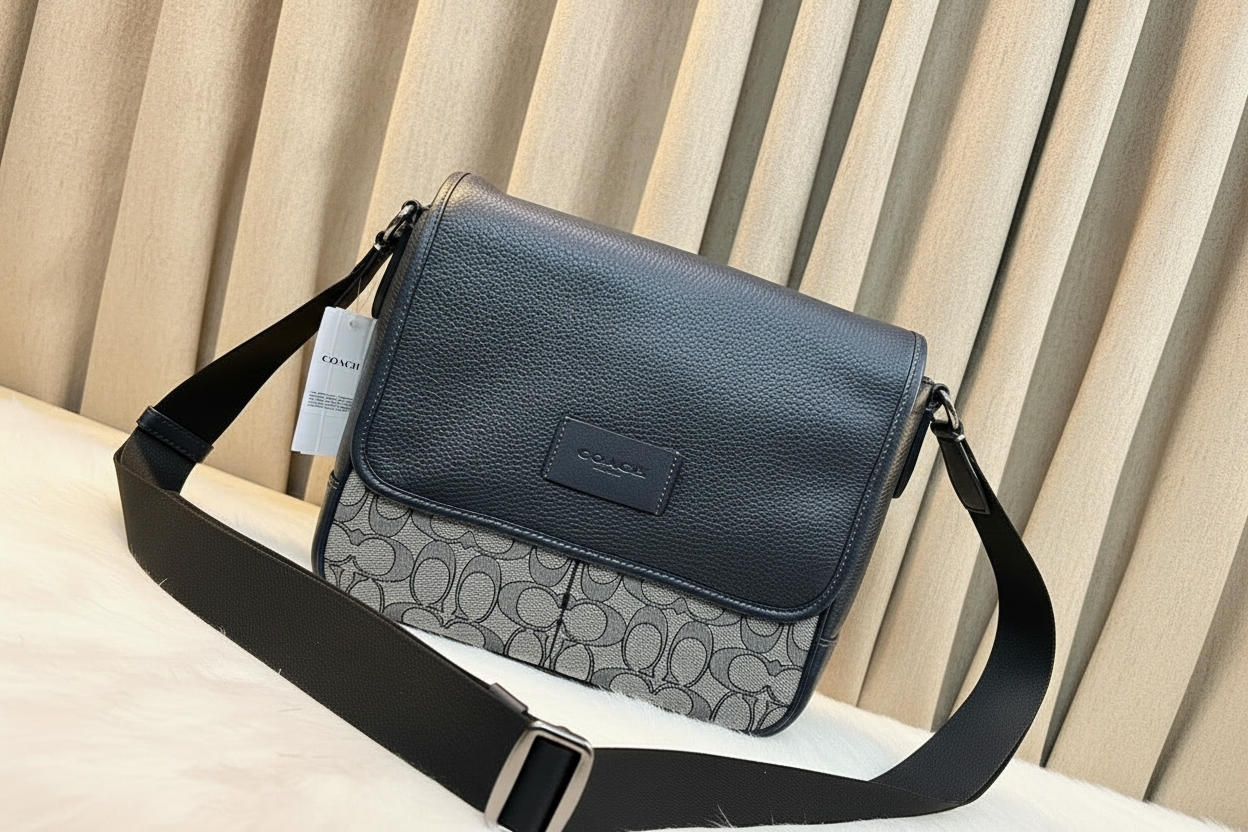 COACH SPRINT MAP BAG 25 SIGNATURE JACQUARD BLUE