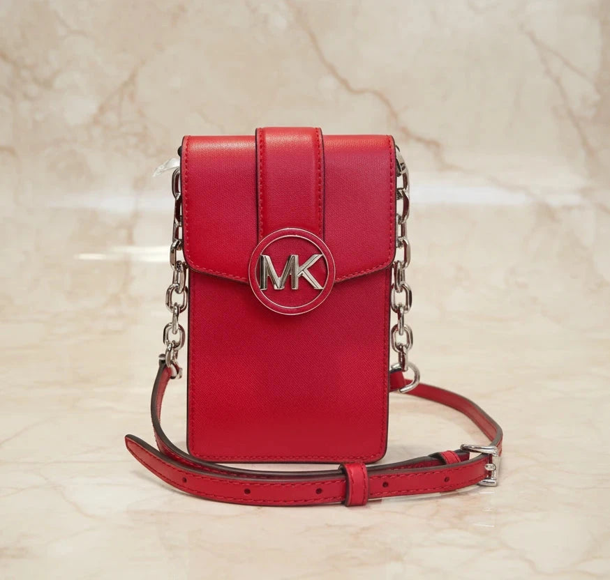 MICHAEL KORS CARMEN SMARTPHONE CROSSBODY - RED