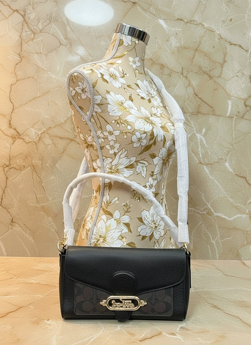 COACH JADE SHOULDER BAG/CROSSBODY BAG - SIGNATURE CANVAS & PEBBLE LEATHER