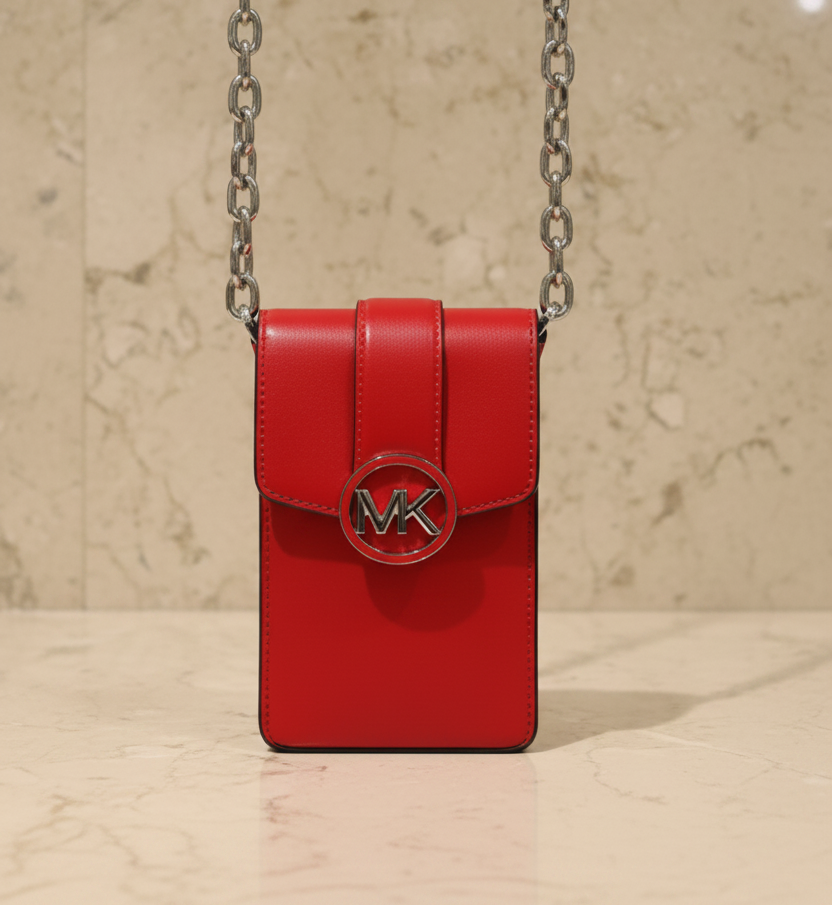 MICHAEL KORS CARMEN SMARTPHONE CROSSBODY - RED
