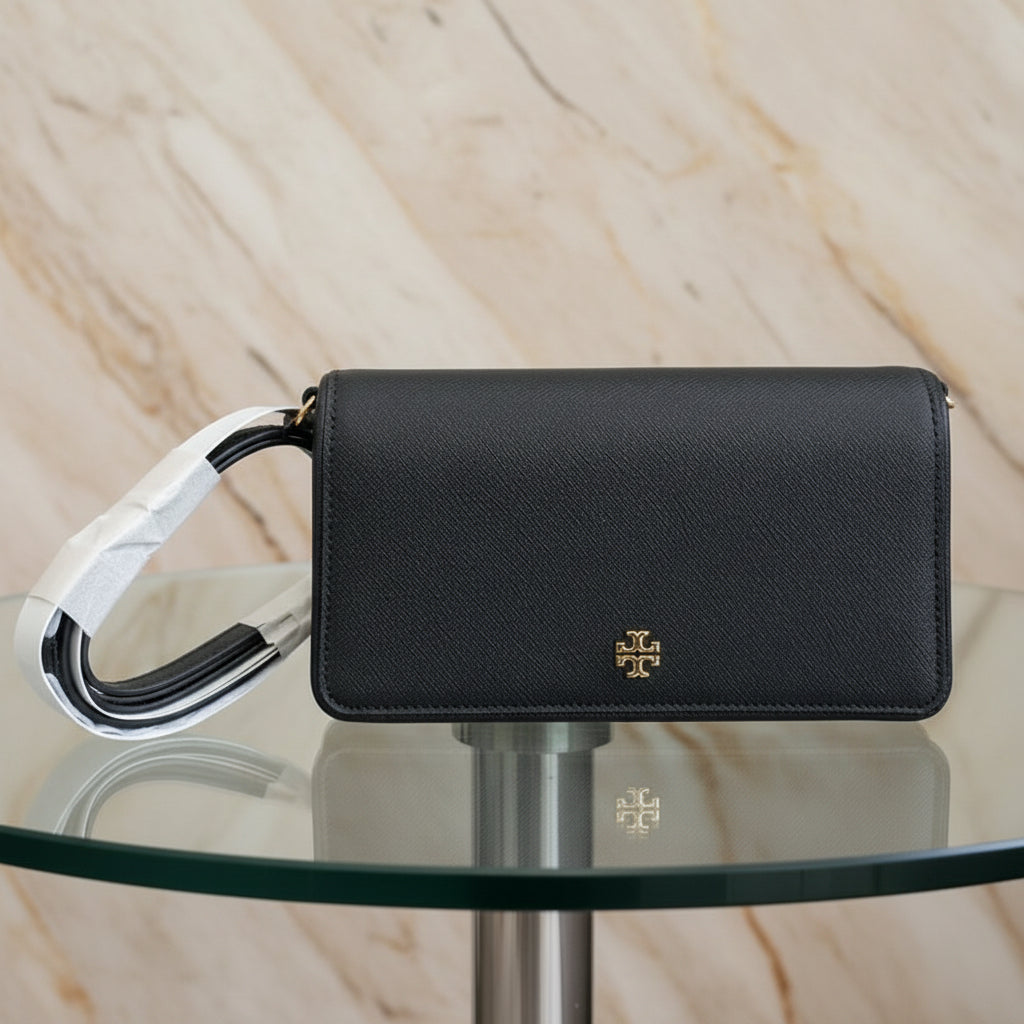 TORY BURCH EMERSON CROSSBODY -  BLACK