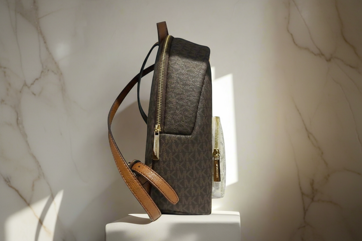 MICHAEL KORS MEDIUM ERIN BACKPACK - SIGNATURE BROWN/WHITE