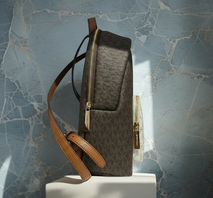 MICHAEL KORS MEDIUM ERIN BACKPACK - SIGNATURE BROWN/WHITE