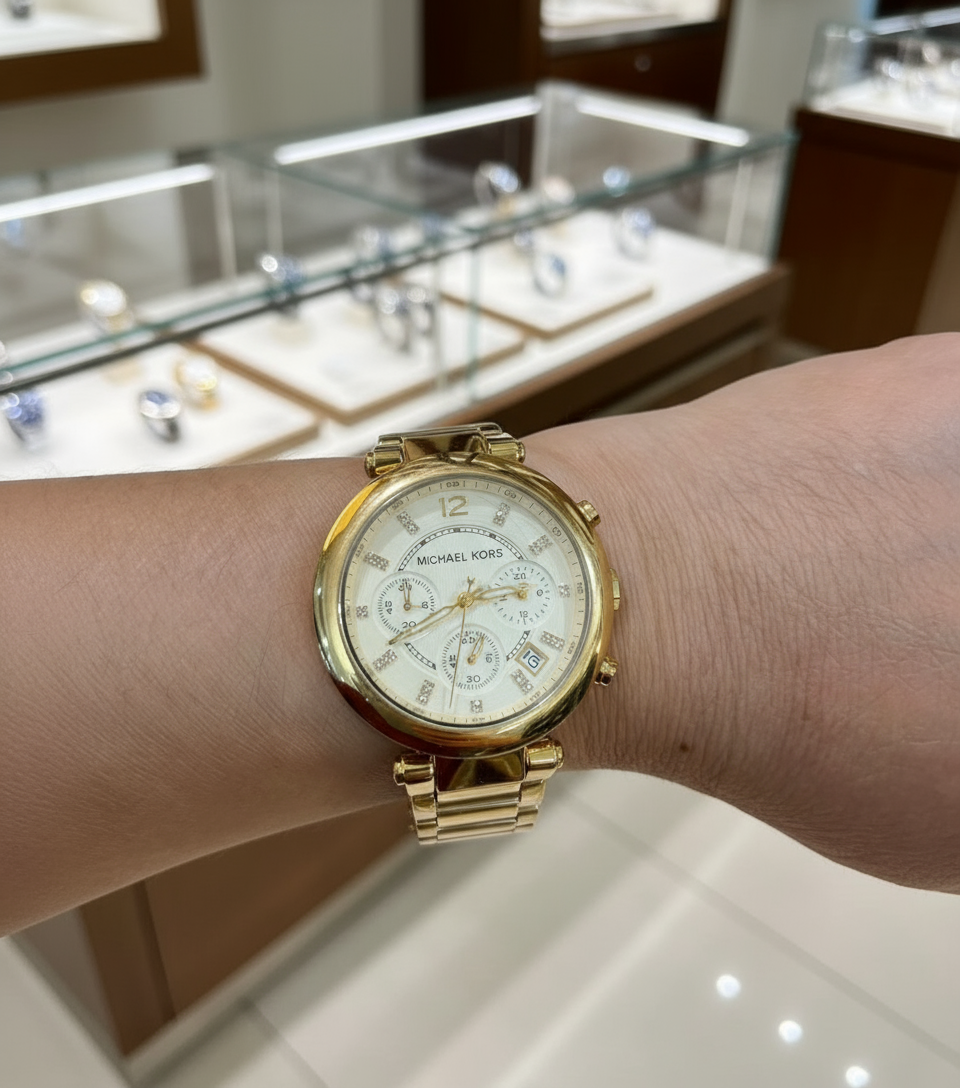 MICHAEL KORS PARKER CHRONOGRAPH WATCH - GOLD TONE