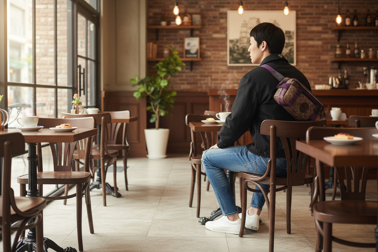 حقيبة خصر/حقيبة جسم محدودة الإصدار مطبوعة بشعار كوتش، مصنوعة من قماش الكانفاس البني المميز.