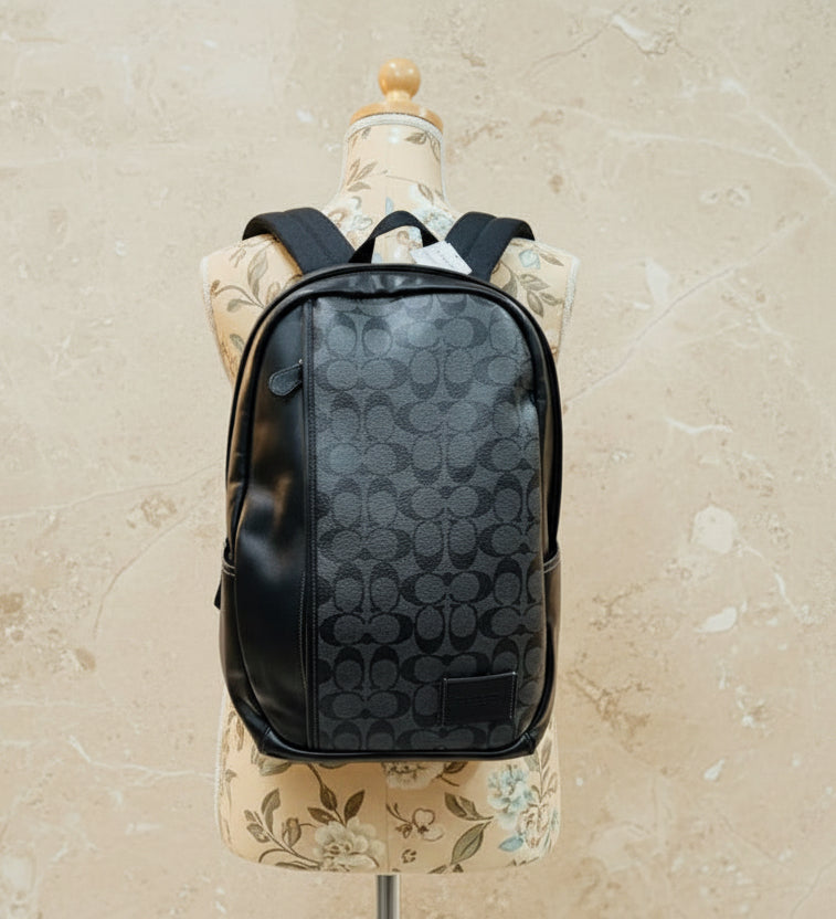 COACH LARGE BACKPACK - SIGNATURE CHARCOAL BLACK