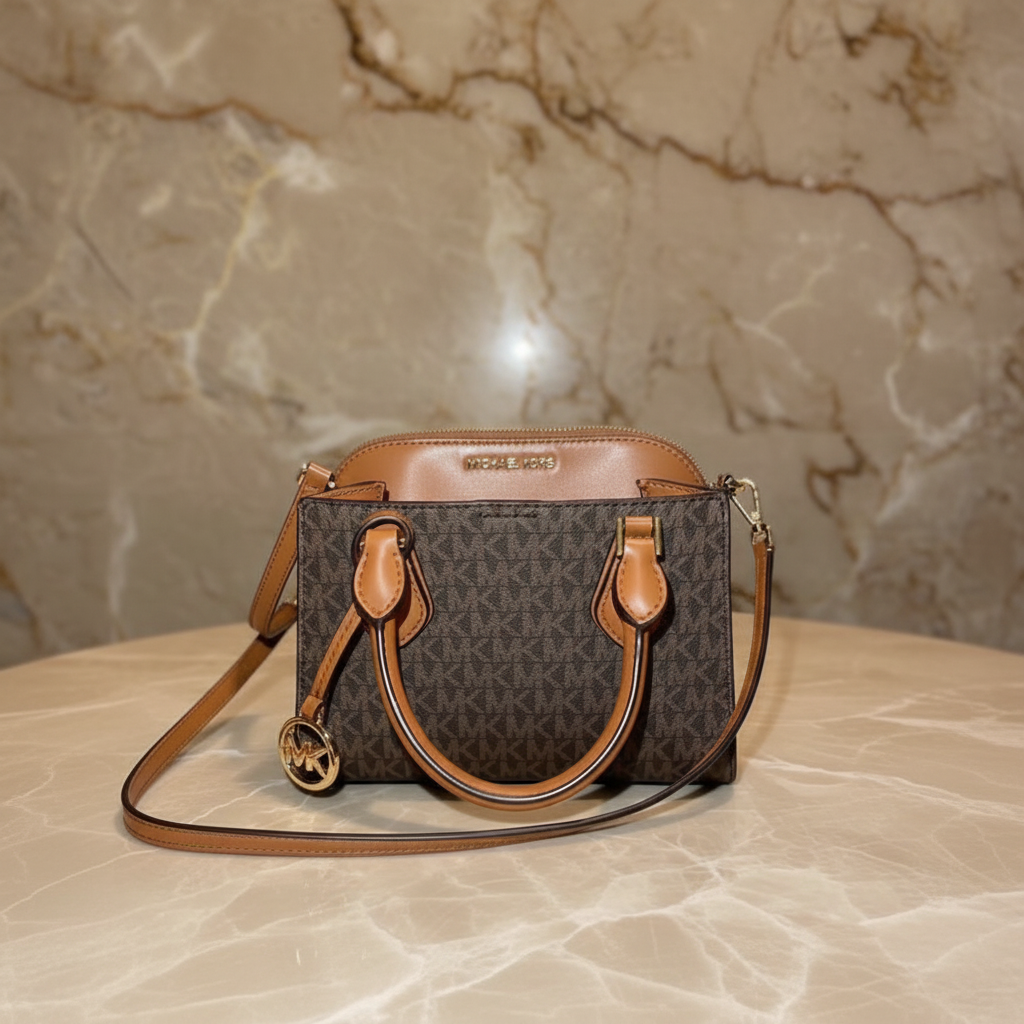 MICHAEL KORS SMALL DARIA 3 in 1 SATCHEL -  BROWN ACORN
