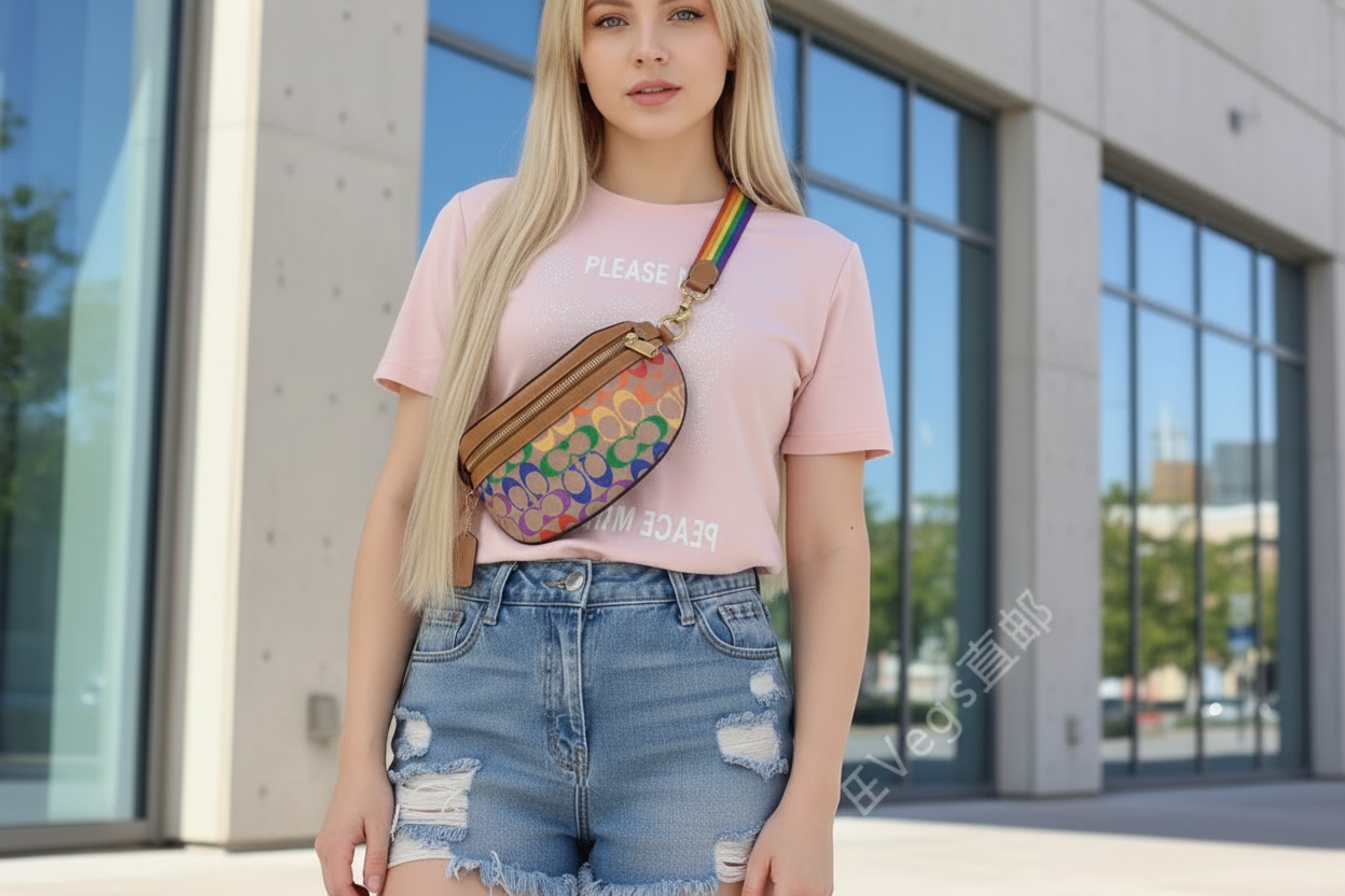 COACH BETHANY WAISTPACK/BELTBAG/BODYBAG - IN RAINBOW SIGNATURE - MISSING PRICE TAG