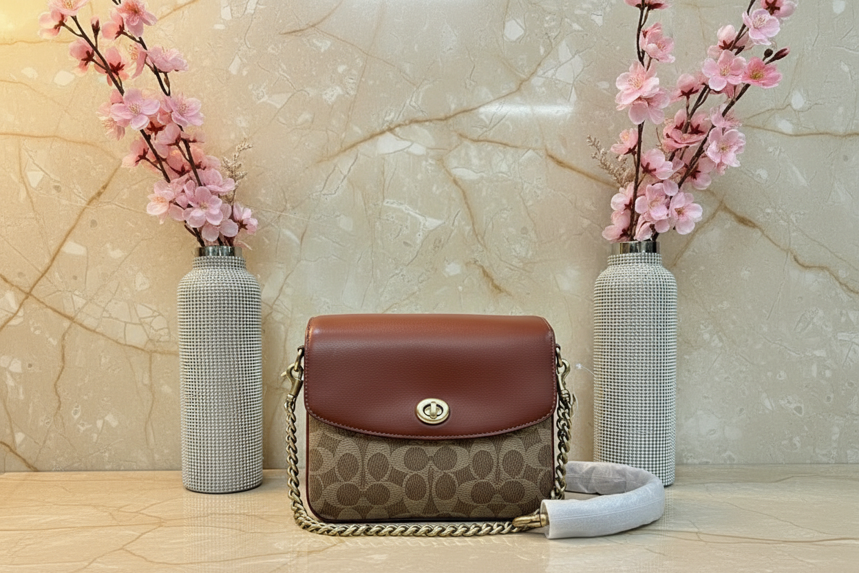 COACH CASSIE 19 3 in 1/ 3 STRAP IN SIGNATURE CANVAS - TAN RUST - MISSING PRICE TAG