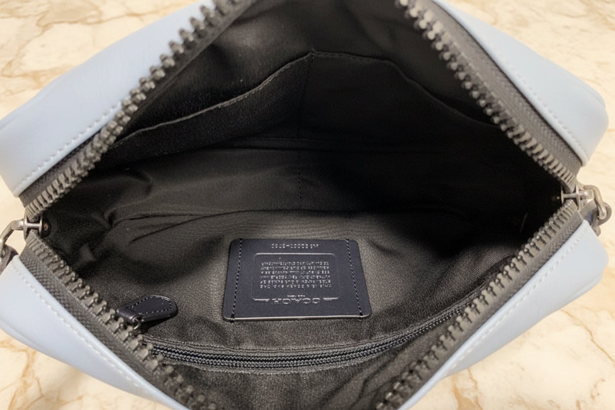 COACH EDGE BODYBAG/CHEST BAG COLORBLOCK BLUE & SIG CHARCOAL BLACK - WITH COAC PATCH