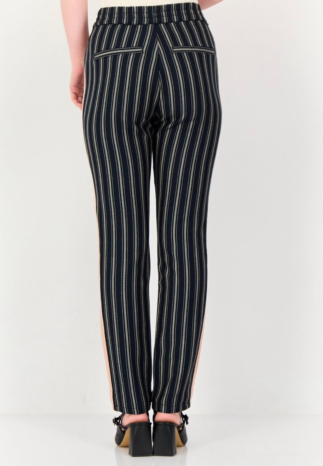 REIKO Women Street Fit Stripe Leg Pants Multicolor