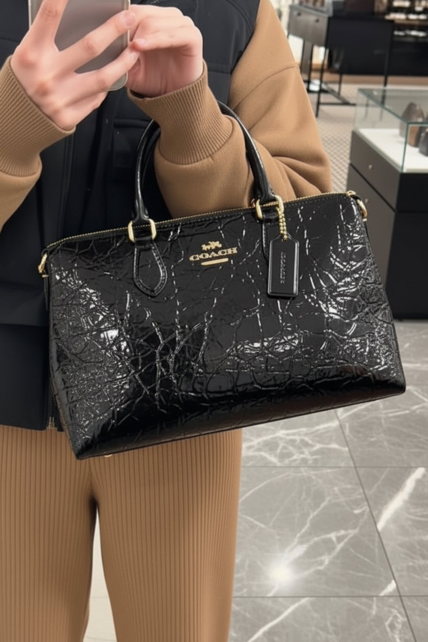 Coach Crinkled Patent Georgia Satchel