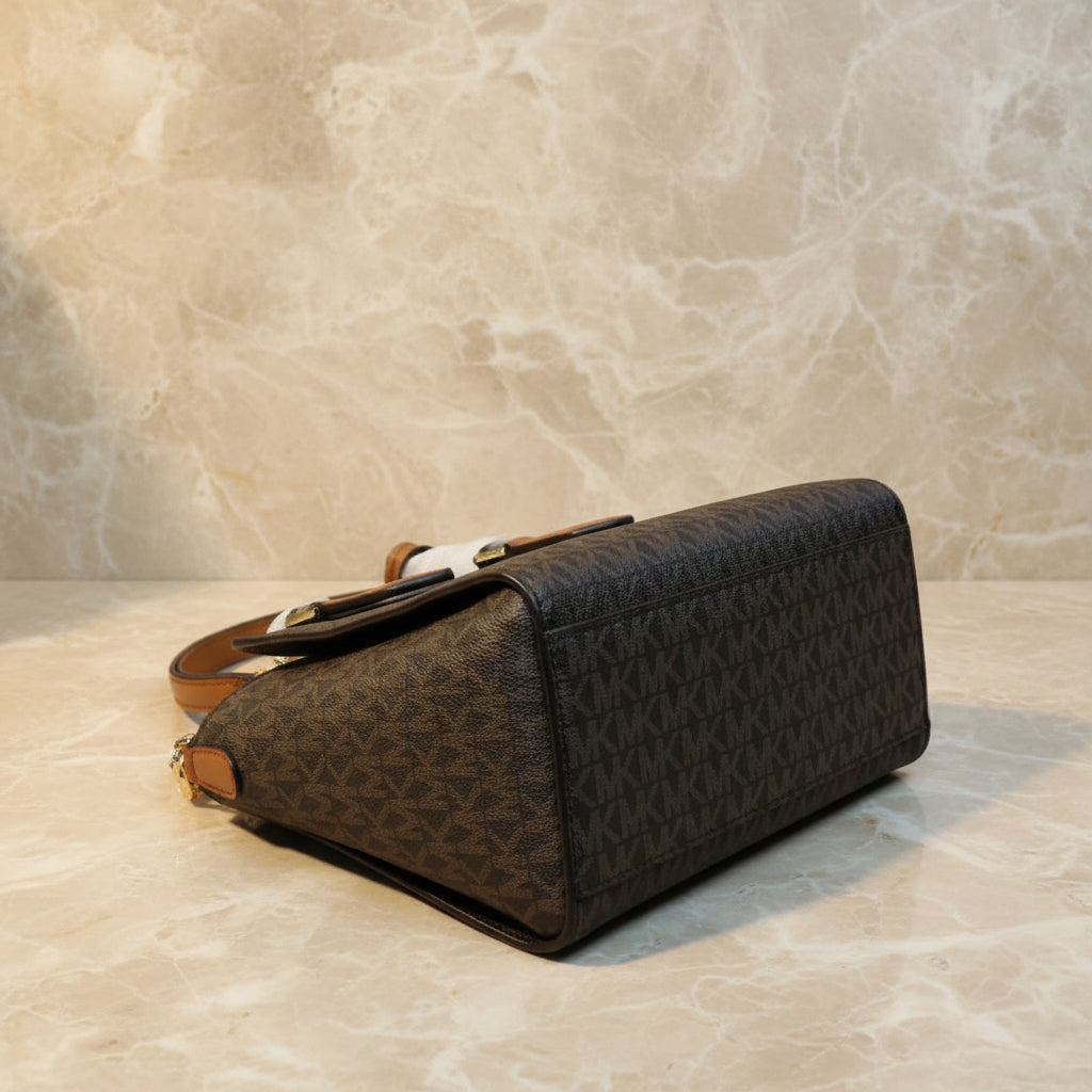 MICHAEL KORS SMALL DARIA 3 in 1 SATCHEL -  BROWN ACORN