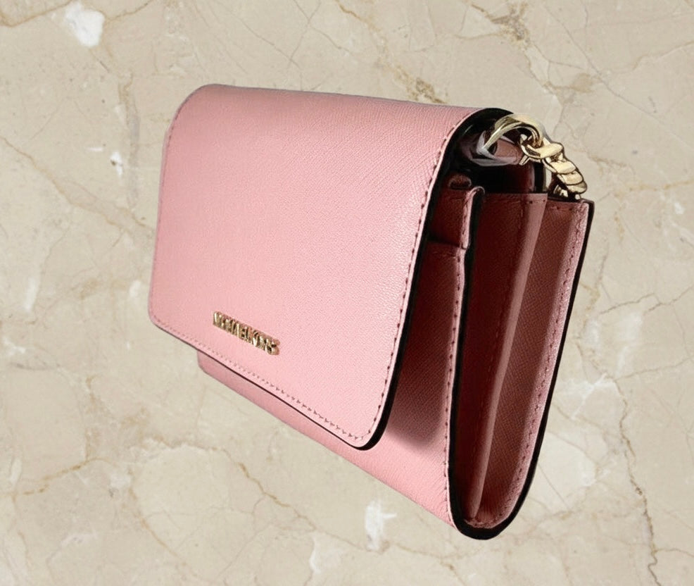 MICHAEL KORS JET SET TRAVEL PHONE CROSSBODY BAG - PRIMROSE