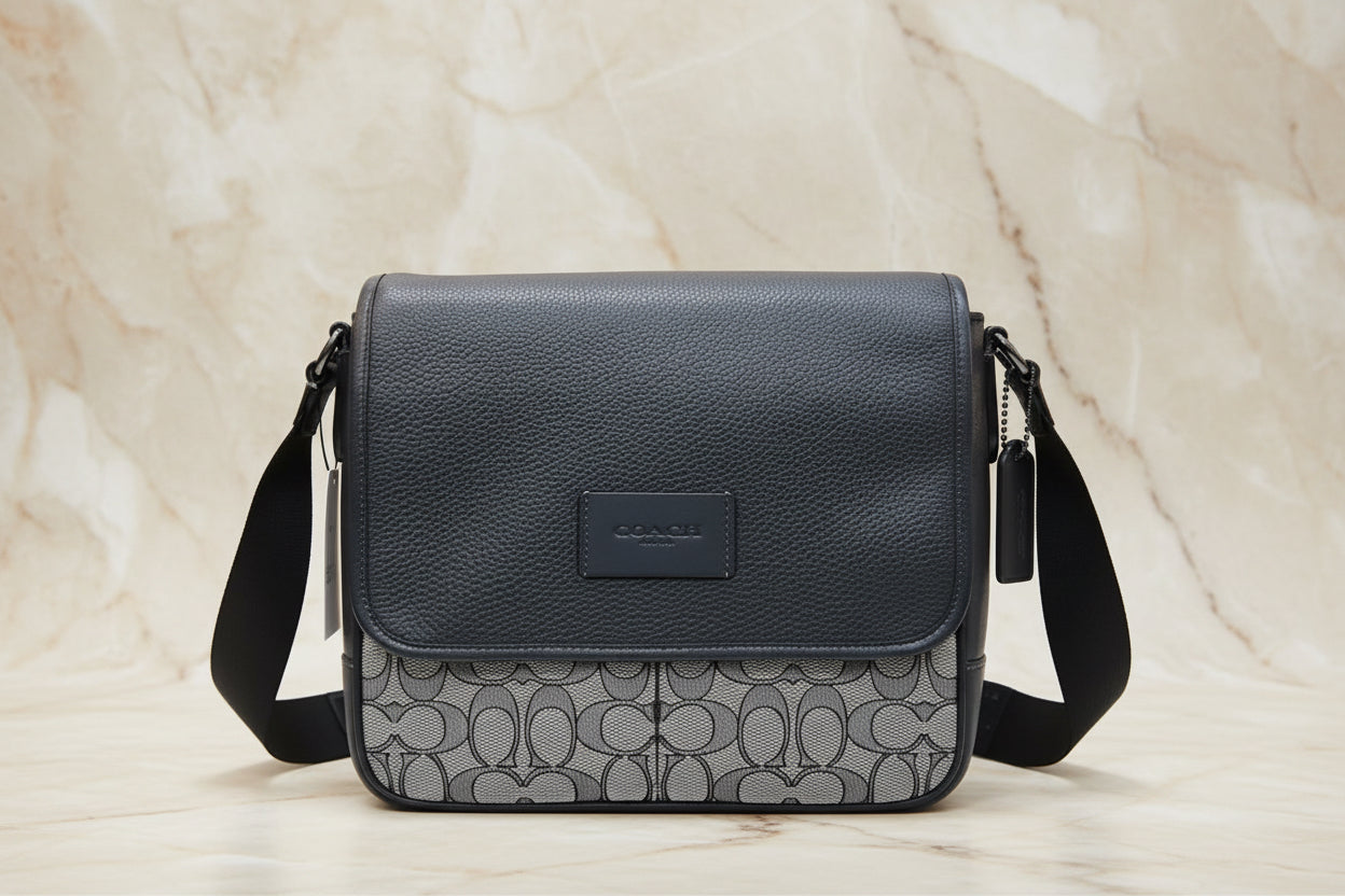 COACH SPRINT MAP BAG 25 SIGNATURE JACQUARD BLUE