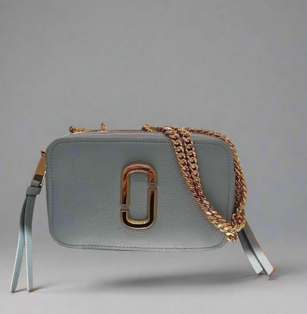 MARC JACOBS GLAM SHOT 21 PEBBLE CALF LEATHER - BLUE
