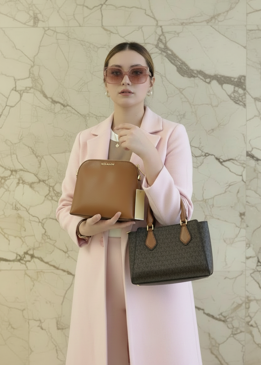 MICHAEL KORS SMALL DARIA 3 in 1 SATCHEL -  BROWN ACORN