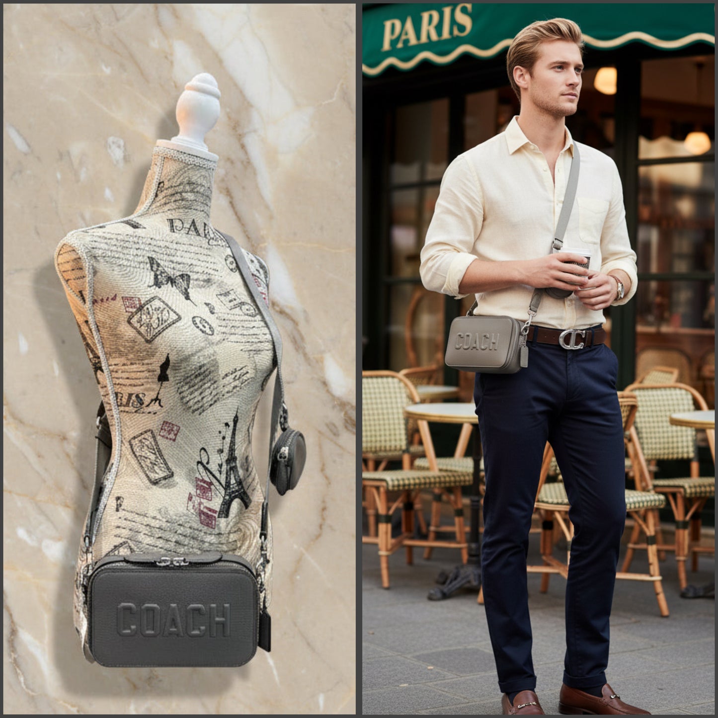 COACH CHARTER SLIM CROSSBODY - GRAY