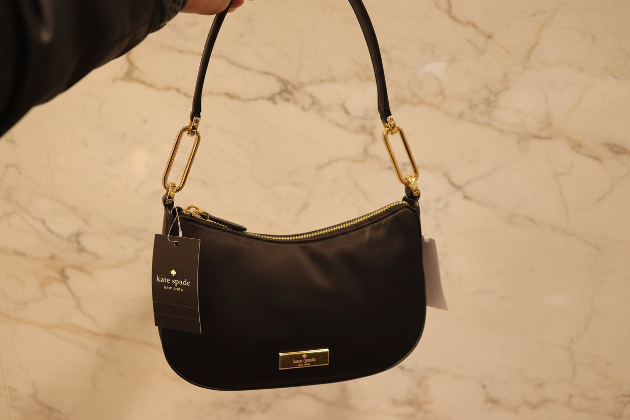 KATE SPADE SHOULDER BAG ONLY - NYLON - CHAIN ADD ONS ONLY ( CHAIN FROM COACH )