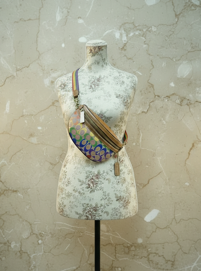 COACH BETHANY WAISTPACK/BELTBAG/BODYBAG - IN RAINBOW SIGNATURE - MISSING PRICE TAG
