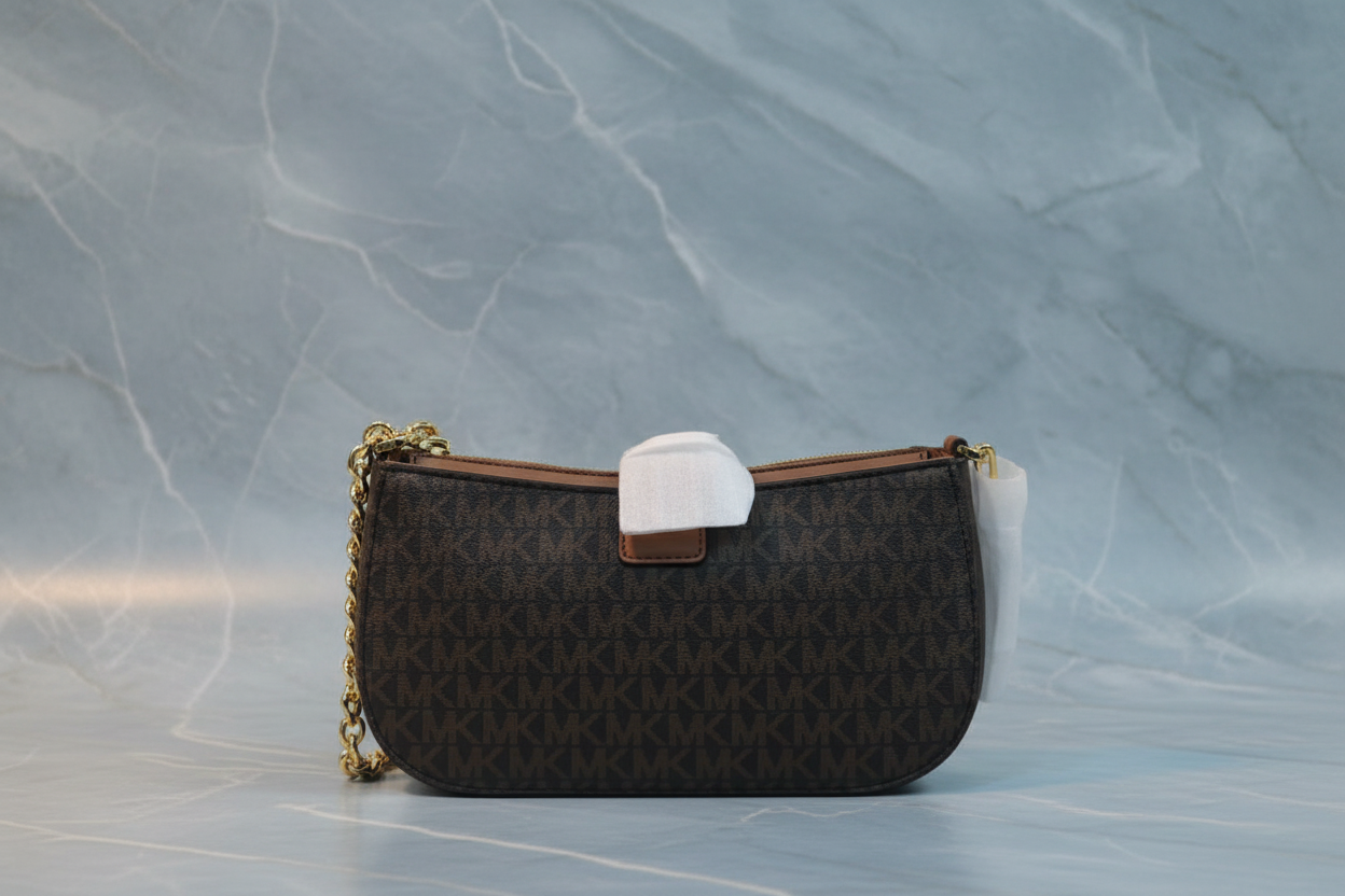 MICHAEL KORS CARMEN LEATHER POUCHETTE SHOULDER BAG ONLY