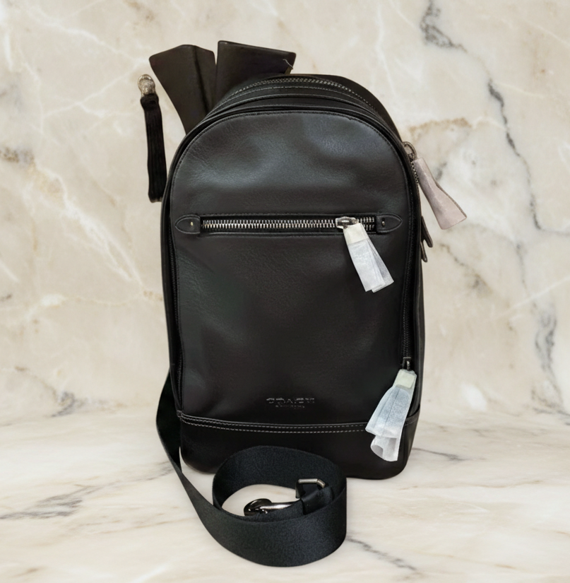 COACH GRAHAM SLINGPACK - BLACK LEATHER