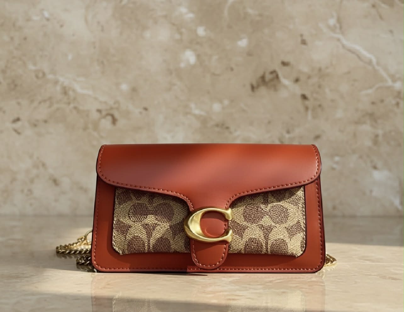 Coach Tabby Chain Clutch In Signature Canvas 21