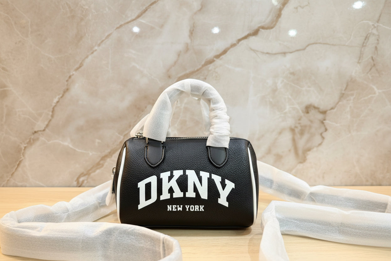 DKNY NELL SATCHEL - MINI - BLACK/MARSMALLOW